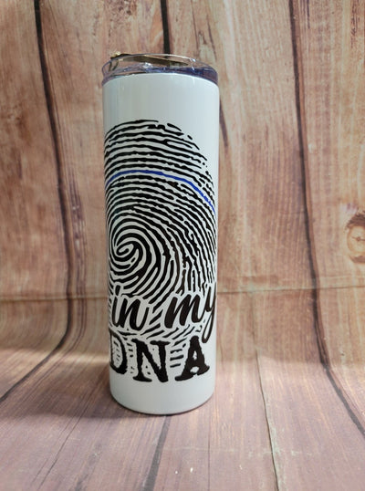 20oz. Skinny Tumbler - Thin Blue Line It's in My DNA