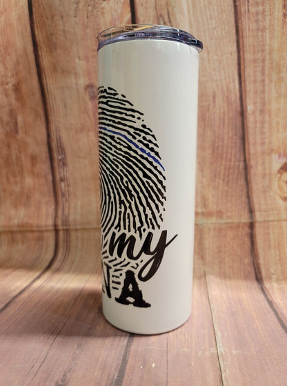 20oz. Skinny Tumbler - Thin Blue Line It's in My DNA