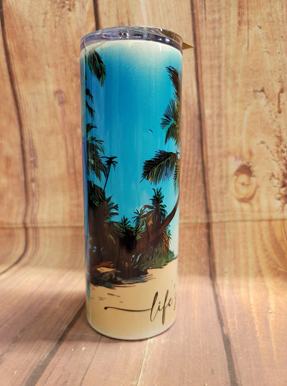 20oz. Skinny Tumbler - Life's a Beach
