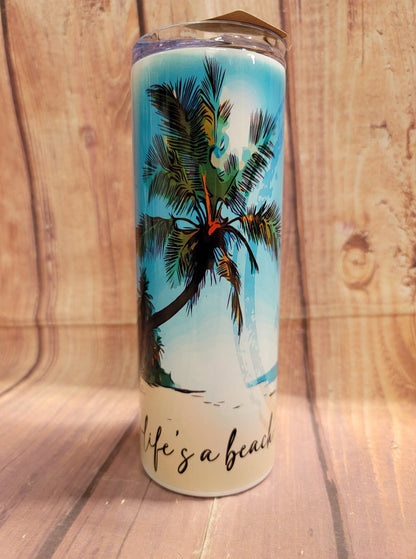 20oz. Skinny Tumbler - Life's a Beach
