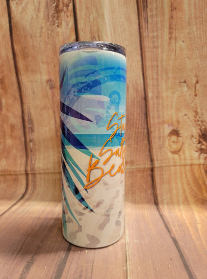 20oz. Skinny Tumbler - Stay Salty Beaches