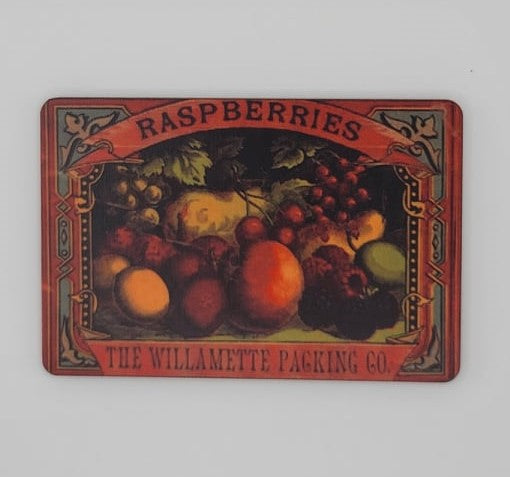 Wood Magnet with Vintage Canning Label Art - AS SHOWN